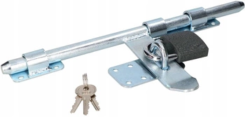 Zámok 340mm garážová zástrčka dvere brána s zámkom - Farba strieborná