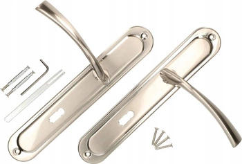 Dverová kľučka na kľúč dlhý štít nikl-chróm 90 mm - Farba nikl-chróm