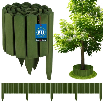 Záhradný plot palisádový drevený obrubník poháňaný zelený 200x20 cm