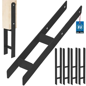 Základňa stĺpika h na zamurovanie pozinkovaná čierna 80 mm sada 4 ks.