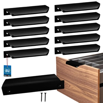 Úchyt nábytkový hliníkový čierny mat 96/116 mm sada 10 ks.