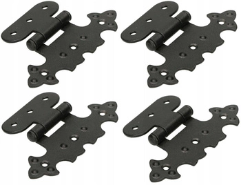 Dekoratívne asymetrické nábytkové pánty pre retro nábytok čierne - 4 ks.