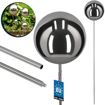 Dekoratívna záhradná guľa na vrchole oceľ zrkadlový efekt 120 cm