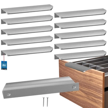 Úchyt nábytkový hliníkový strieborný 160/180 mm sada 10 ks.