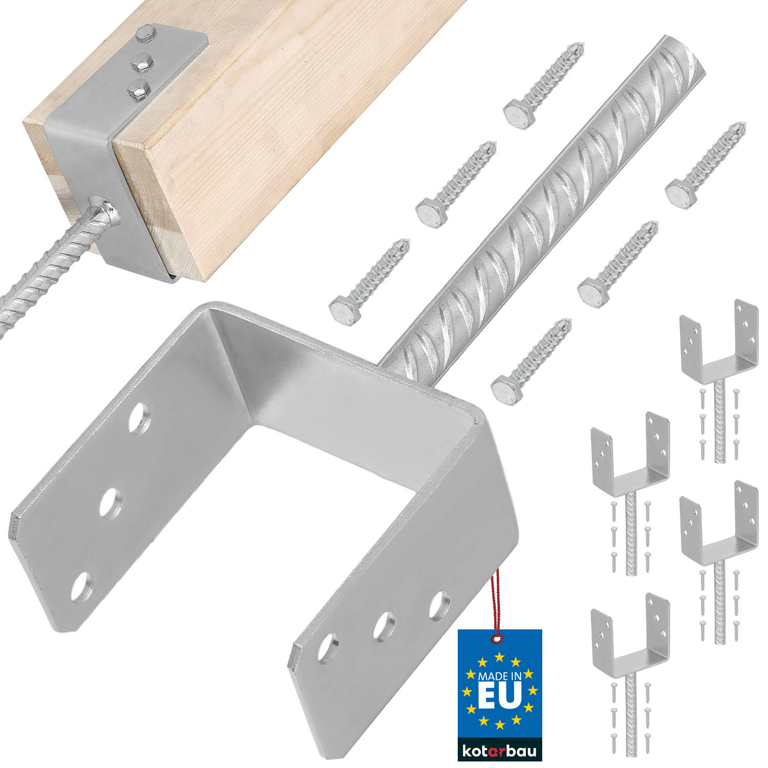 Základňa stĺpa s osadzovacou tyčou 120 mm sada 4 ks.