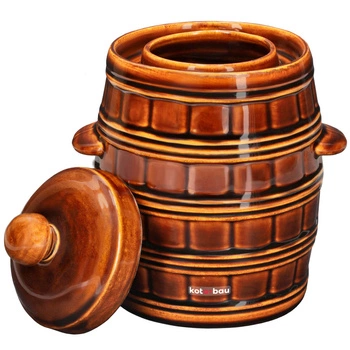 Kameninový sud s vekom hnedý 3,2 l