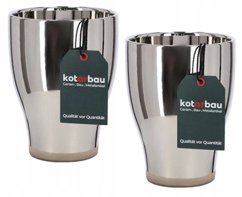 Obal na kvetináč glazovaná keramika strieborná - 2 ks.