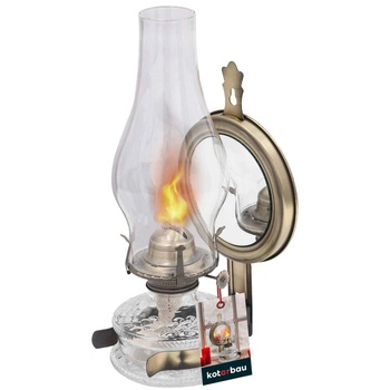 Parafínová lampa so zrkadlom retro starožitná vintage na olej