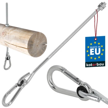 Hák na hojdačku s karabínou skrutkový do dreva m10 330 mm