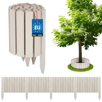 Záhradný plot palisádový drevený obrubník poháňaný biela 200x20 cm