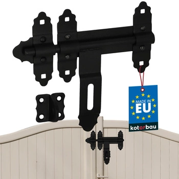 Bránová závora garážová brána zámok retro oceľová čierna 200 mm