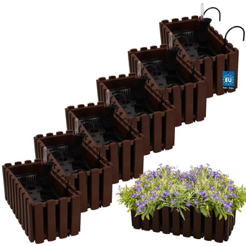 Kvetináč balkónový hnedý 400 MM Sada 6 ks..