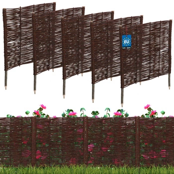 Prútený záhradný plot riadený palisáda lemovanie 60x60 cm sada 5 ks.