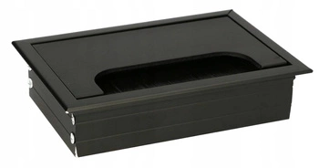 Hliníková priechodka na káble nábytková priechodka čierna 120x80 mm