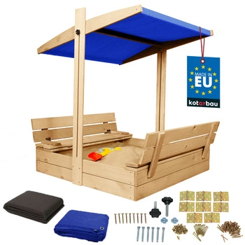 Drevené pieskovisko so strieškou lavičkami uzamykateľné veľké prírodné 100 cm