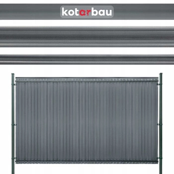 Kryt plotového panelu s pásmi sivý 122 cm