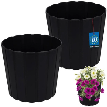 Plastový kvetináč na kvety antracit 24cm sada 2 ks.