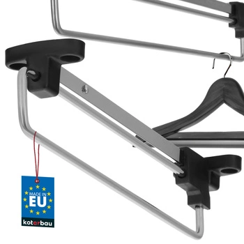 Výsuvný vešiak na košele do šatníka strieborný 250 mm