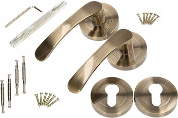 Sada dverových kľučiek 110 mm patina znak