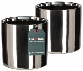 Kvetináč strieborný lesklý fi 160 sada 2 ks.