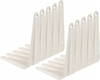 Rohový držiak na policu, podpera 10x7,5 cm, 10 ks - Biela farba