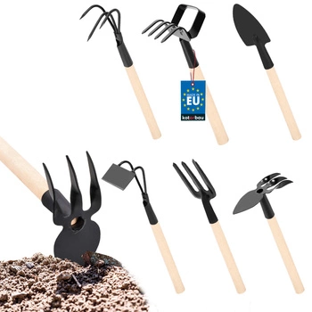 Sada mini záhradného náradia 6ks vidly s motykou