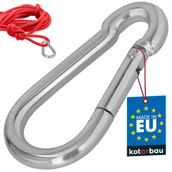 Hasičský karabínový háčik na hojdačku lano hammock kovový 100 mm