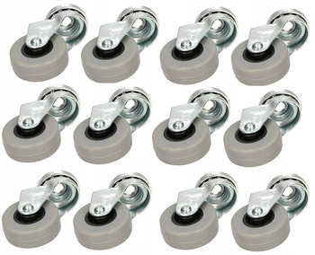 Nábytkové otočné kolieska s ložiskovým otvorom 40 mm - 12 ks.