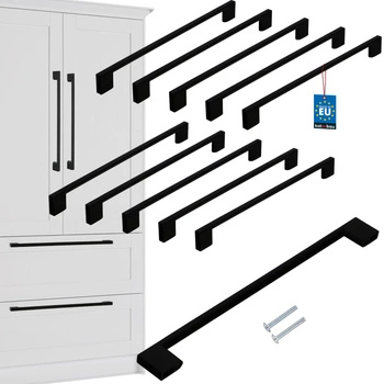 Nábytková úchytka klasická moderná čierna matná 256 mm sada 10 ks.