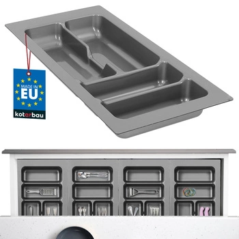 Organizér na príbory vložka do kuchynskej zásuvky sivá 49x23 cm