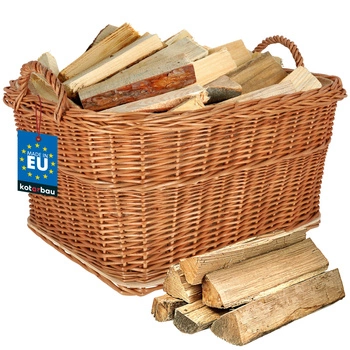 Kôš prútený na drevo ku krbu s rukoväťou