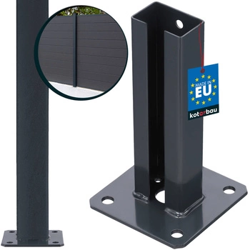 Pólová základňa priskrutkovaná grafit 60x40 mm