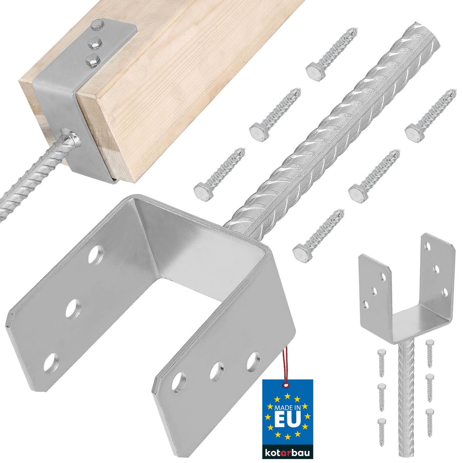 Základňa stĺpa s u-tyčou na osadenie 90 mm