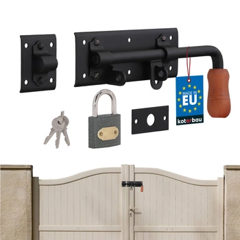 Garážová brána 280 mm čierna pre bránku vpravo s visiacim zámkom