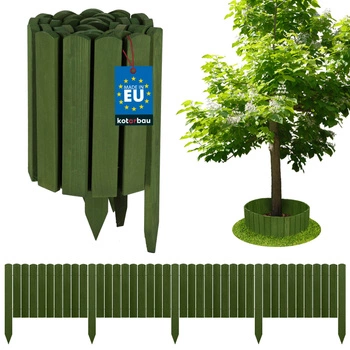 Záhradný plot palisádový drevený obrubník poháňaný zelený 200x30 cm