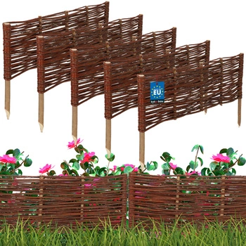 Prútený záhradný plot riadený palisáda lemovanie 60x20 cm sada 5 ks.