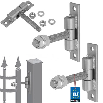 Záves brány s maznicami skrutkovací strieborný fi 20 mm sada 2 ks.