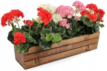 Drevený balkónový kvetinový box na bylinky hnedý 60 cm