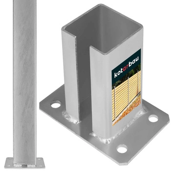 Základňa stĺpika plotovej brány priskrutkovaná 80x80 mm