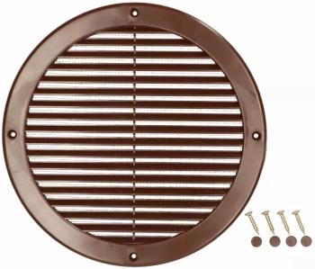 Ventilačná mriežka okrúhla fi 200 mm s mriežkou - Farba hnedá
