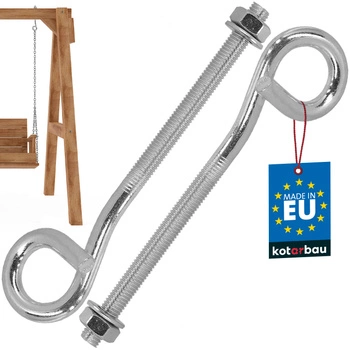 Hojdačkový hák skrutkovací nerezový M10 170 mm sada 2 ks.