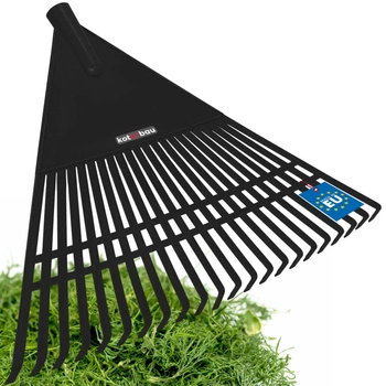 Záhradné hrable plastové na lístie trávu 55 cm - Farba čierna