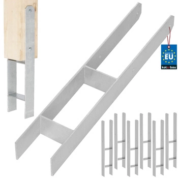 Základňa stĺpika h na zamurovanie pozinkovaná strieborná 100 mm sada 6 ks.