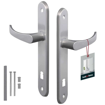 Sada kľučiek 90 strieborná s dlhou hriadeľou a kľúčom