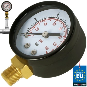 Tlakomer na vodu na plyn s glycerínom 10 bar 1/4“ závit