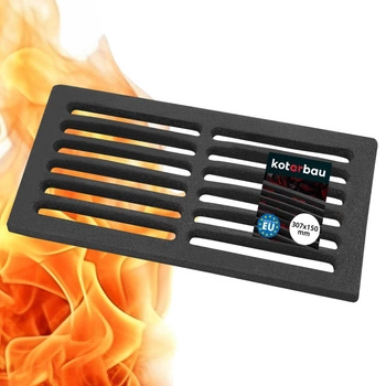 Liatinový rošt na varenie pre krbové kachle - 30,7x15 cm