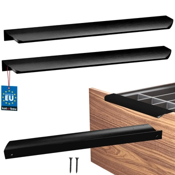 Úchyt nábytkový hliníkový čierny mat 256/276 mm sada 2 ks.