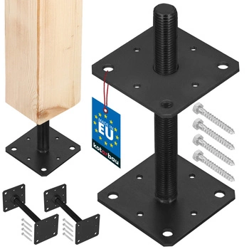 Podstavec stĺpa skrutkovací nastaviteľný antracit 110x110x250 mm sada 2 ks.