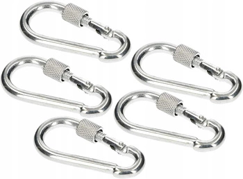 Karabína twist 50 háčik na lano - 5 ks.