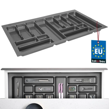 Organizér na príbory vložka do kuchynskej zásuvky sivá 49x83 cm